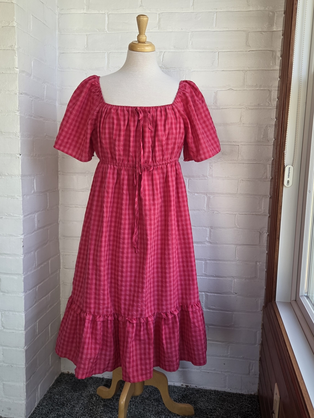 Baltic Born Erica Dress Pink Gingam Midi Size XL